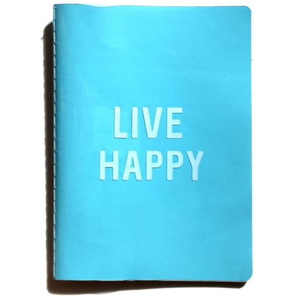 Other - *3/$15* Neon Blue "LIVE HAPPY" Notebook
